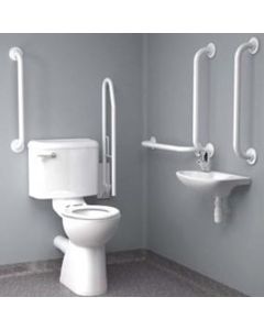 Inta Close Coupled Disabled Toilet Room Pack (Doc M Pack) with Blue or White grab Rails