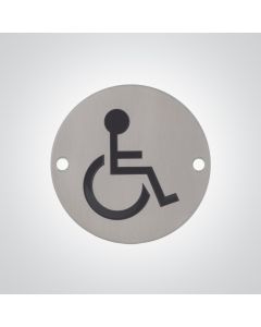 Dolphin Disabled Toilet Sign - Satin Stainless Steel