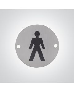 Dolphin Male Toilet Sign - Satin Stainless Steel
