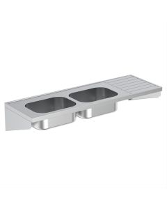 Armitage Shanks Doon sink, double bowl right hand drainer 180 x 60cm SKU: S1279MY