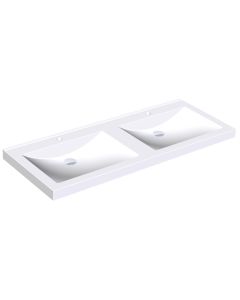KWC DVS Miranit Quadro Washbasins - Double Station with Tap Holes