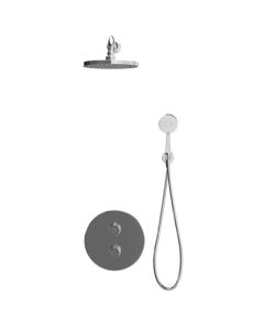 Inta Enzo Concealed Dual Outlet Thermostatic Shower Pack with Overhead Arm, Soaker and Rinse Handset
