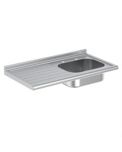 Armitage Shanks Doon 120 x 65cm Sink, Stainless Steel, Two Tap holes. Left Hand Drainer. SKU: S1272MY 