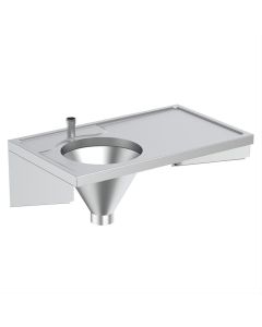Left hand top inlet slop hopper with work surface. SKU: S1306MY