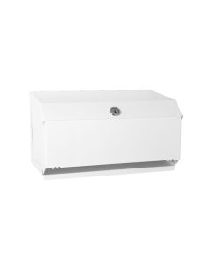 White Metal Wall Mounted Couch Roll Dispenser - 10" | Commercial Washrooms