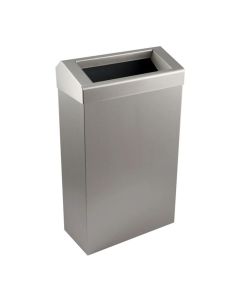 Brushed Stainless Steel Wastebin - 30 Ltr, Chute Lid | Commercial Washrooms