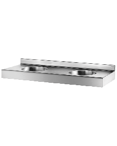 Delabie DUPLO 1200mm Wall Mounted Stainless Steel Wash Trough