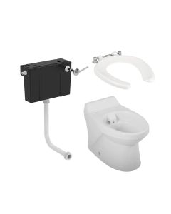 Twyford Sola School Rimless 300 Back To Wall Toilet Pack with Open Ring and Lever Concealed Cistern