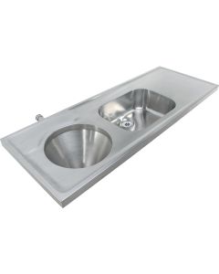 Twyford Combined Hospital Disposal Slop Hopper with Sink and Worktop (Back Inlet)