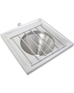 Twyford Sola Wall Mounted Stainless Steel Slop Hopper (back inlet)