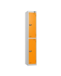 Two Door Metal Locker - Orange Doors