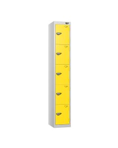 Five Door Metal Locker - Yellow Doors