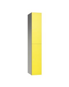 Two Door Supreme Wet Area Locker with Yellow SGL Laminate Doors