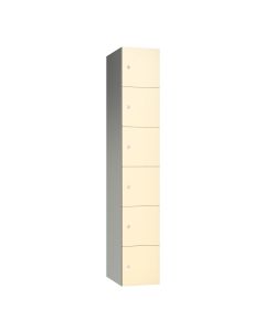 Six Door Supreme Wet Area Locker with Ivory SGL Laminate Doors