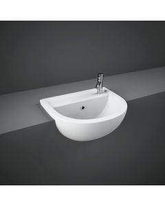 RAK-Compact 40cm Semi Recessed Basin Right Hand Taphole | Commercial Washrooms
