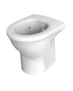 Dudley Resan Raised Height Back to Wall Toilet Pan V2, Polished Gloss Effect - Plain Seat