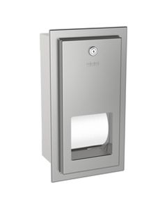 KWC DVS Recessed Wall Mounted Double Toilet Roll Holder Stainless Steel