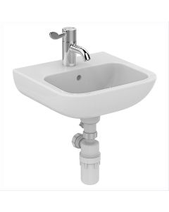 1 Central tap hole with overflow, no chainstay hole, Armitage Shanks HTM64 Portman 21 40cm Wash Basin