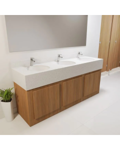 Solid Surface Vanity Top with Moulded Corian Basins (Inset Style)
