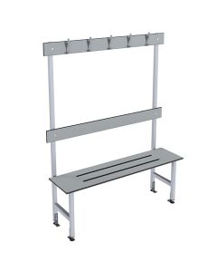 Single Sided Island Changing Room Bench Seat - SGL Slats - Grey