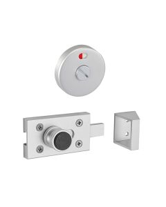Toilet Cubicle Door Lock with Indicator, Satin Aluminium 