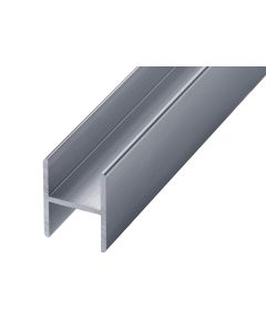 Toilet Cubicle H-Section Channel (1800mm, Silver Anodised Aluminium, 12-13mm)