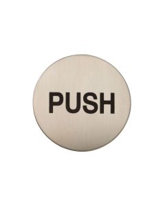 Adhesive Push Door Sign - Satin Stainless Steel 