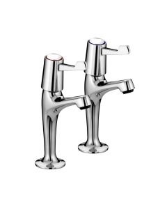 Bristan Lever High Neck Pillar Taps Chrome With Ceramic Disc Valves