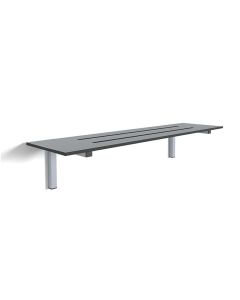 Wall Mounted Bench Seat with Cantilever Bracket and Grey SGL Slats