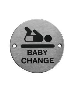 Baby Changing Facilities Sign - Stainless Steel 