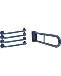 KWC DVS Hinged 760 mm Grab Rail and Four Straight Grab Rails 600 mm Pack Blue