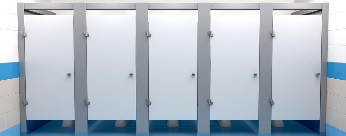 What materials are toilet cubicles made from?
