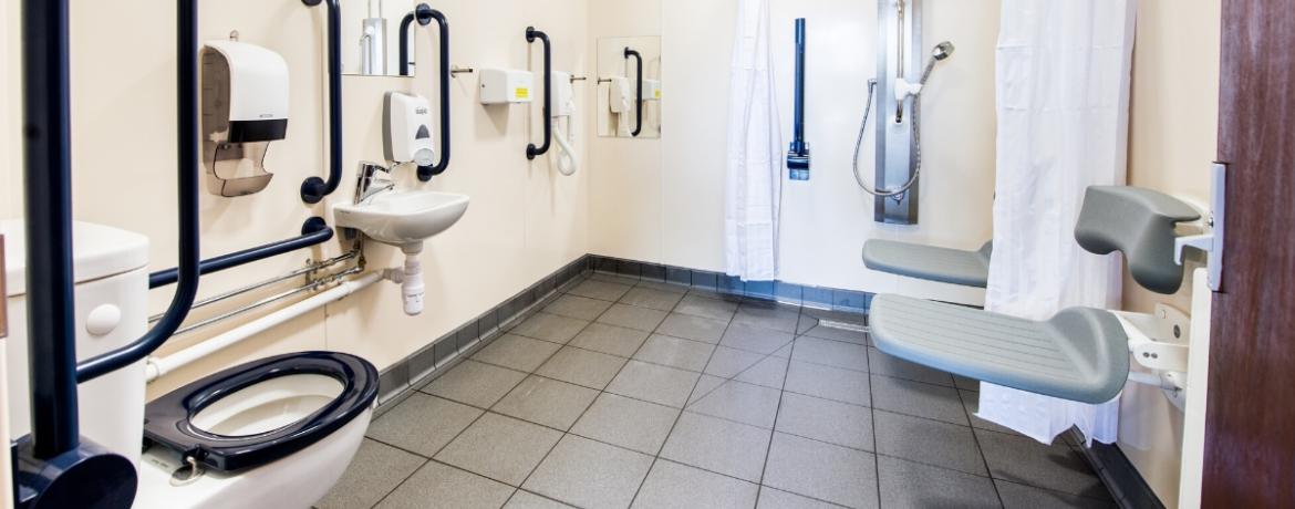 What are the dimensions of a disabled changing room?
