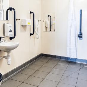 What is Light Reflective Value (LRV) and its importance in washroom design?