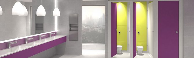 Washroom toilet cubicle configuration