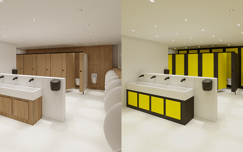 Hampton School Boys Toilet Refurbishment - CGI Drawings