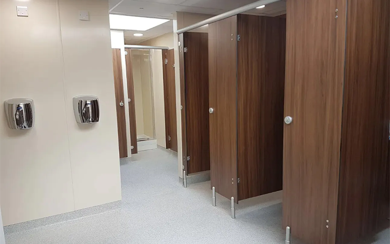 Kent College Student Washrooms Refurbishment - Overview Kent College Student Washrooms Refurbishment - Showers