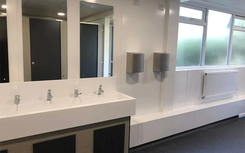King Arthur’s School - Wash Trough and Hand Dryers