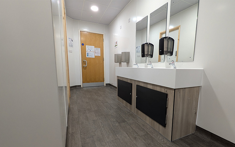Malmesbury Park Junior School Staff Toilets Refurbishment and Shower Room Conversion -Washtrough