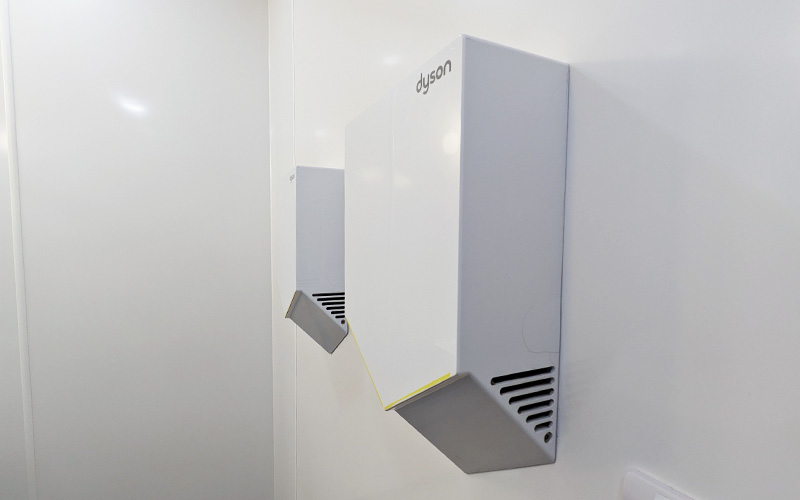 Men's Office Toilets Refurbishment at Poole Lighting - Dyson Hand Dryers
