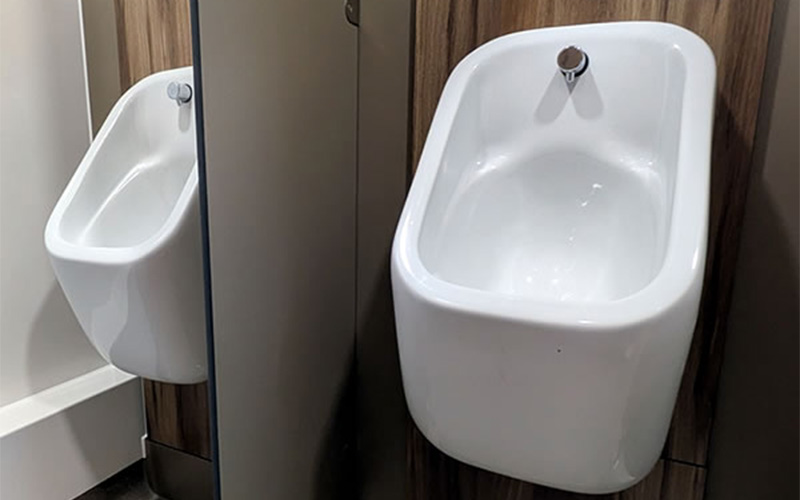 Men's Office Toilets Refurbishment at Poole Lighting - Urinals
