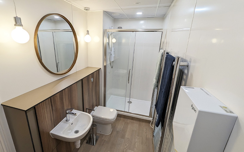 Poole Lighting Office Toilets - Shower Room Overview