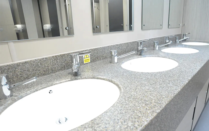 Seadown Holiday Park Washroom Refurbishment - Inset Sinks