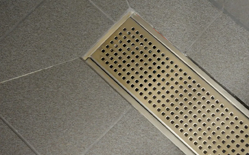 Seadown Holiday Park Washroom Refurbishment - Shower Drain