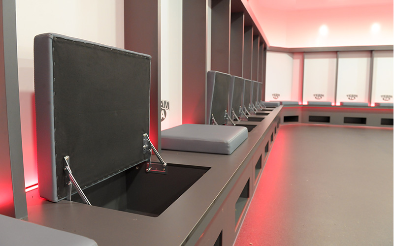 Torquay Academy Changing Room Refurbishment - Under Bench Storage