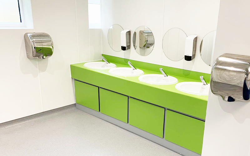 Primary School Toilet Refurbishment at Elm Academy Vanity Unit