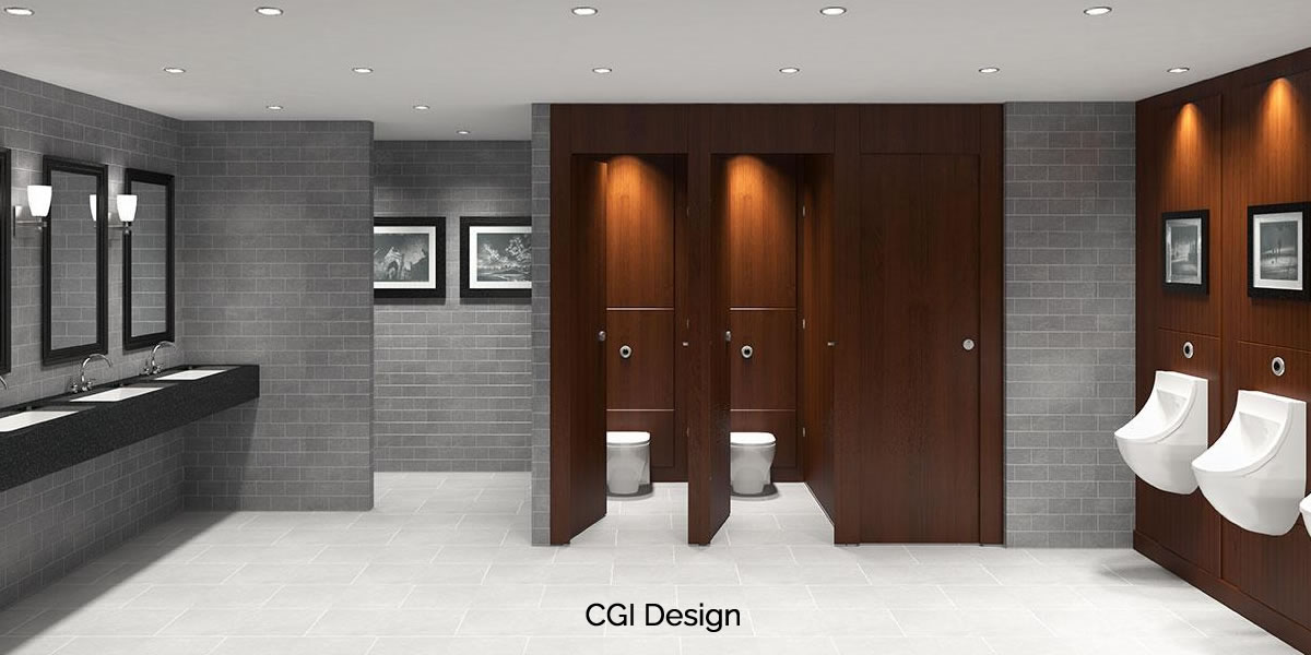 Commercial Washrooms Design Service 3D Design