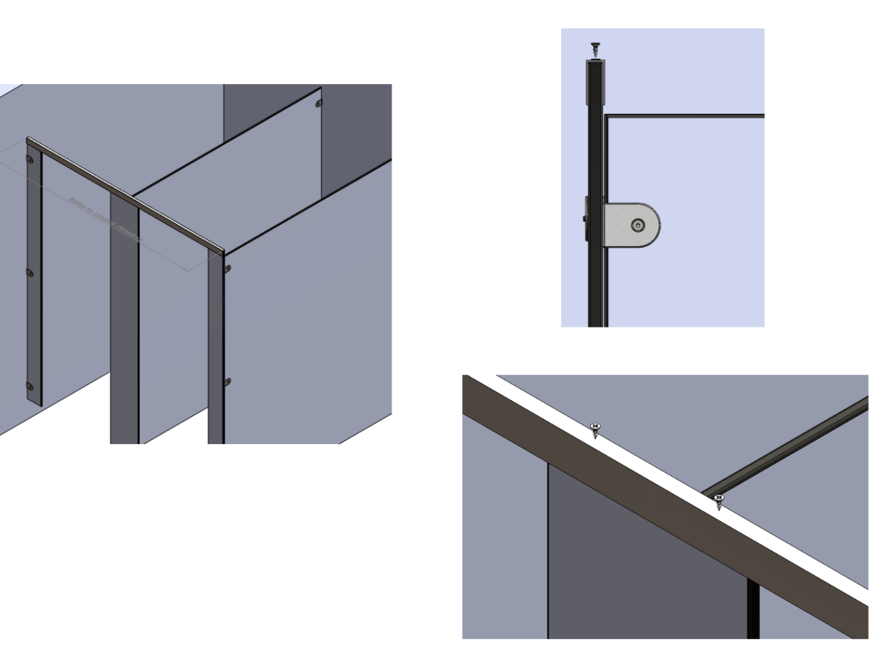 How to install toilet cubicles step 4