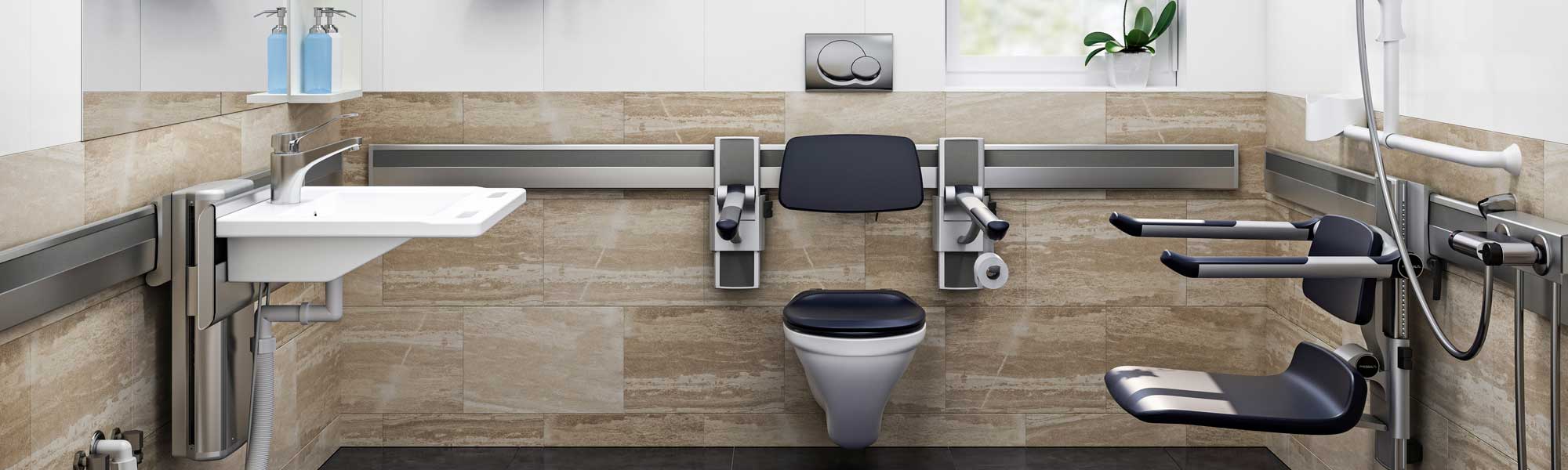 Pressalit Accessible Toilets, Sinks and Shower Facilities
