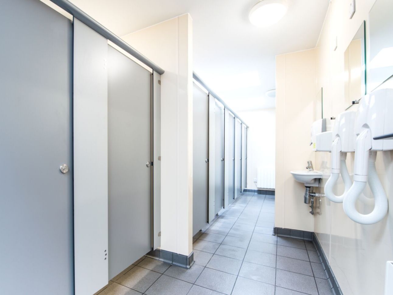 Caravan Park Toilet Room with Bright LED Lighting